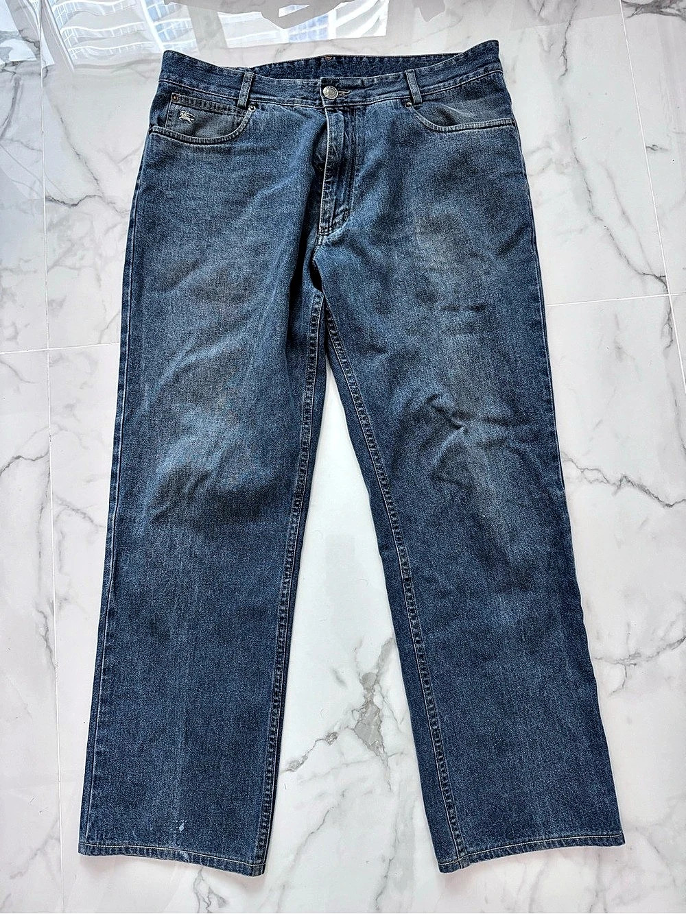 Burberry Straight Leg Jeans Blue Waist 48